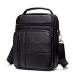 Men'S Natural Leather Handbag for Tablet Male Genuine Leather Shoulder Bag Small Men Travel Messenger Crossbody Bags Tote