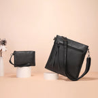 Real Leather Purse for Women Crossbody Bag Travel Shoulder Handbag Vintage Tassel Zipper