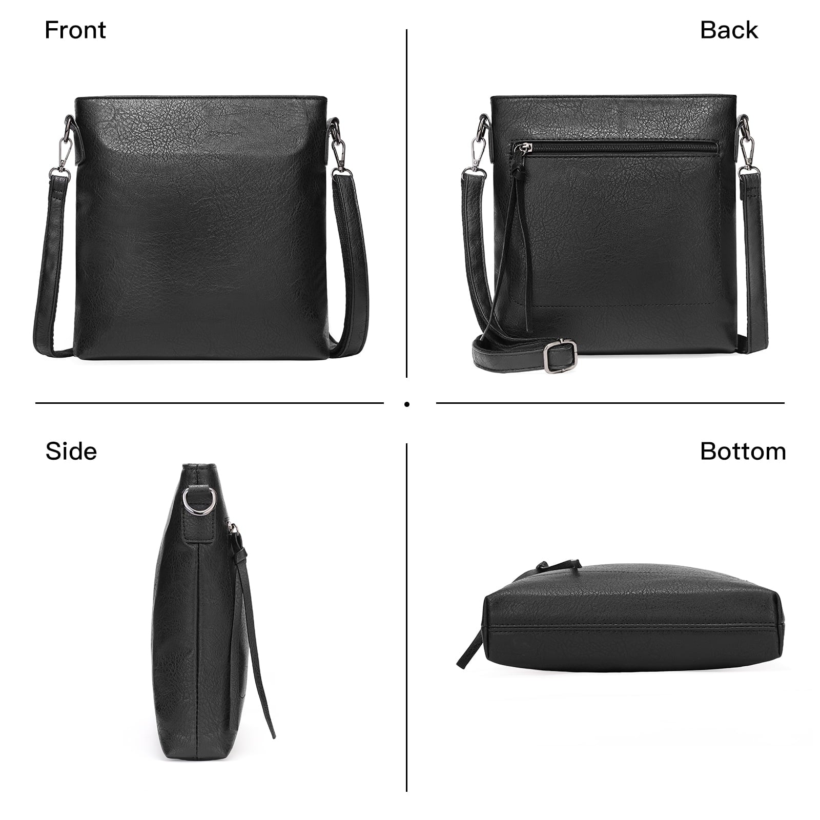 Real Leather Purse for Women Crossbody Bag Travel Shoulder Handbag Vintage Tassel Zipper