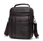 Men'S Natural Leather Handbag for Tablet Male Genuine Leather Shoulder Bag Small Men Travel Messenger Crossbody Bags Tote