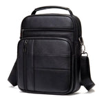 Men'S Natural Leather Handbag for Tablet Male Genuine Leather Shoulder Bag Small Men Travel Messenger Crossbody Bags Tote