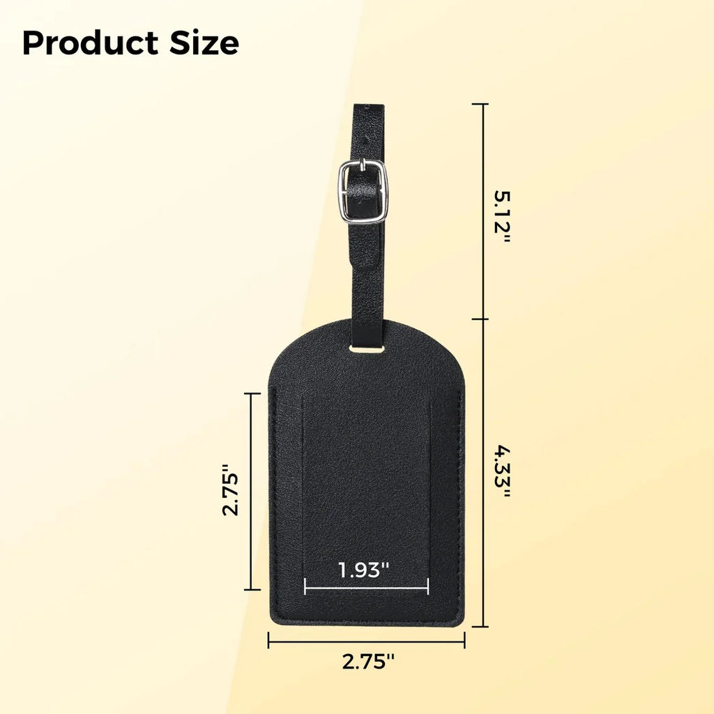 4 Pieces PU Leather Luggage Bag Case Tags,Bag Suitcase Labels Leather Luggage Tags for Suitcases,Pu Leather Name ID Labels Privacy Luggage Labels for Travel Bag Suitcase.