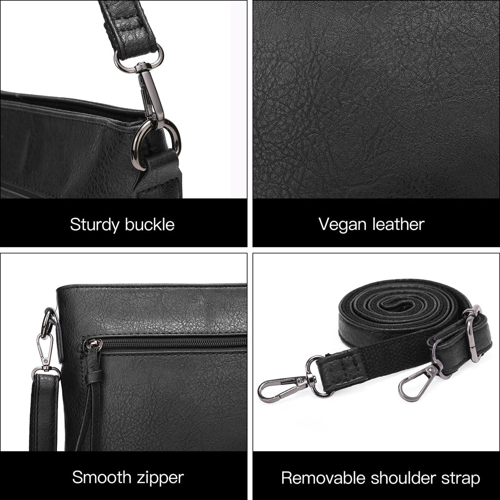 Real Leather Purse for Women Crossbody Bag Travel Shoulder Handbag Vintage Tassel Zipper