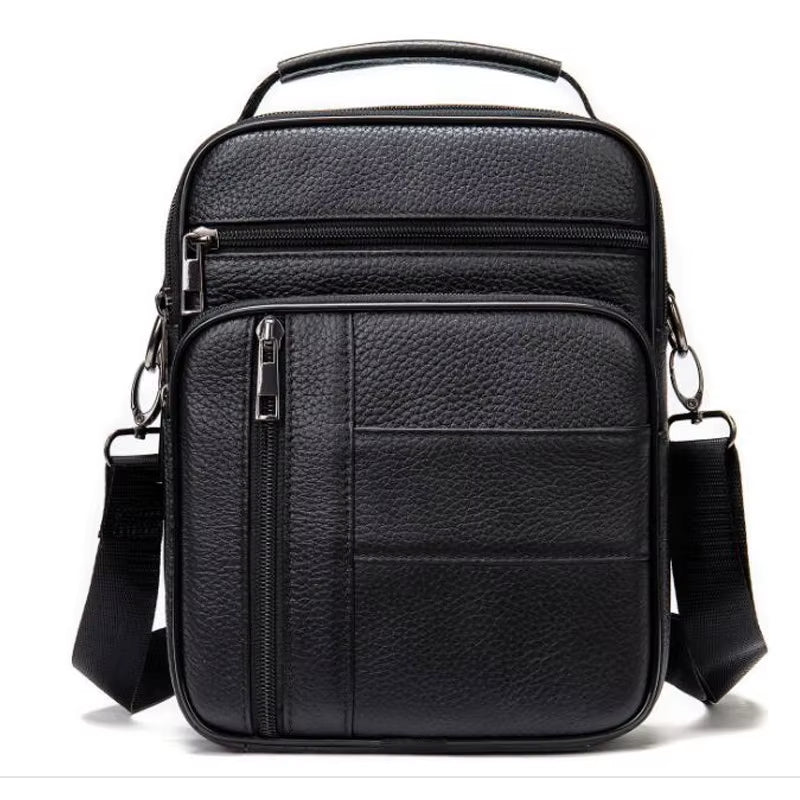 Men'S Natural Leather Handbag for Tablet Male Genuine Leather Shoulder Bag Small Men Travel Messenger Crossbody Bags Tote