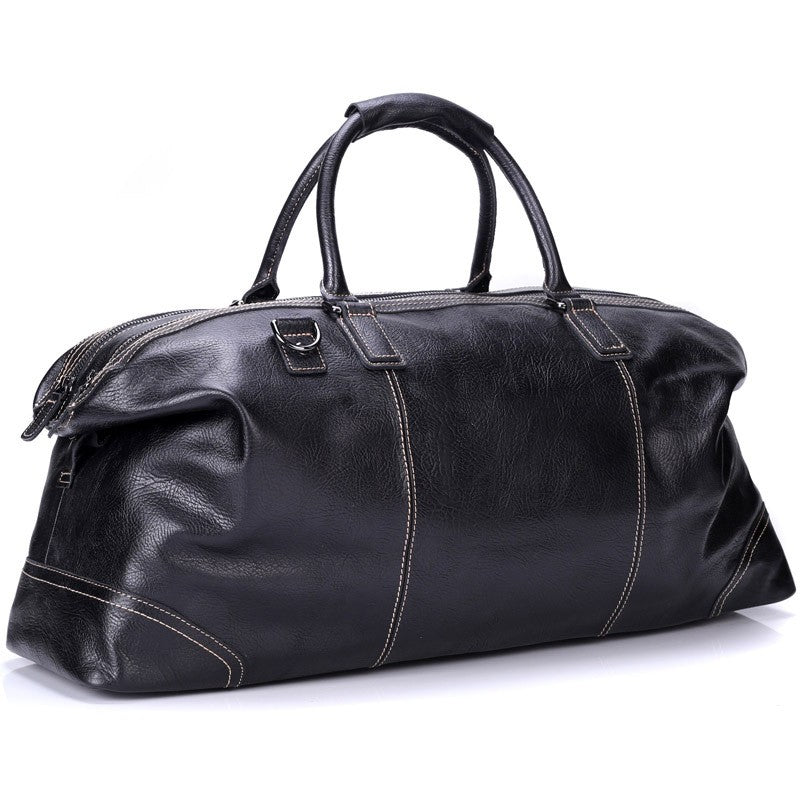 Men'S Portable Large Capacity Travel Leather Travel Bag