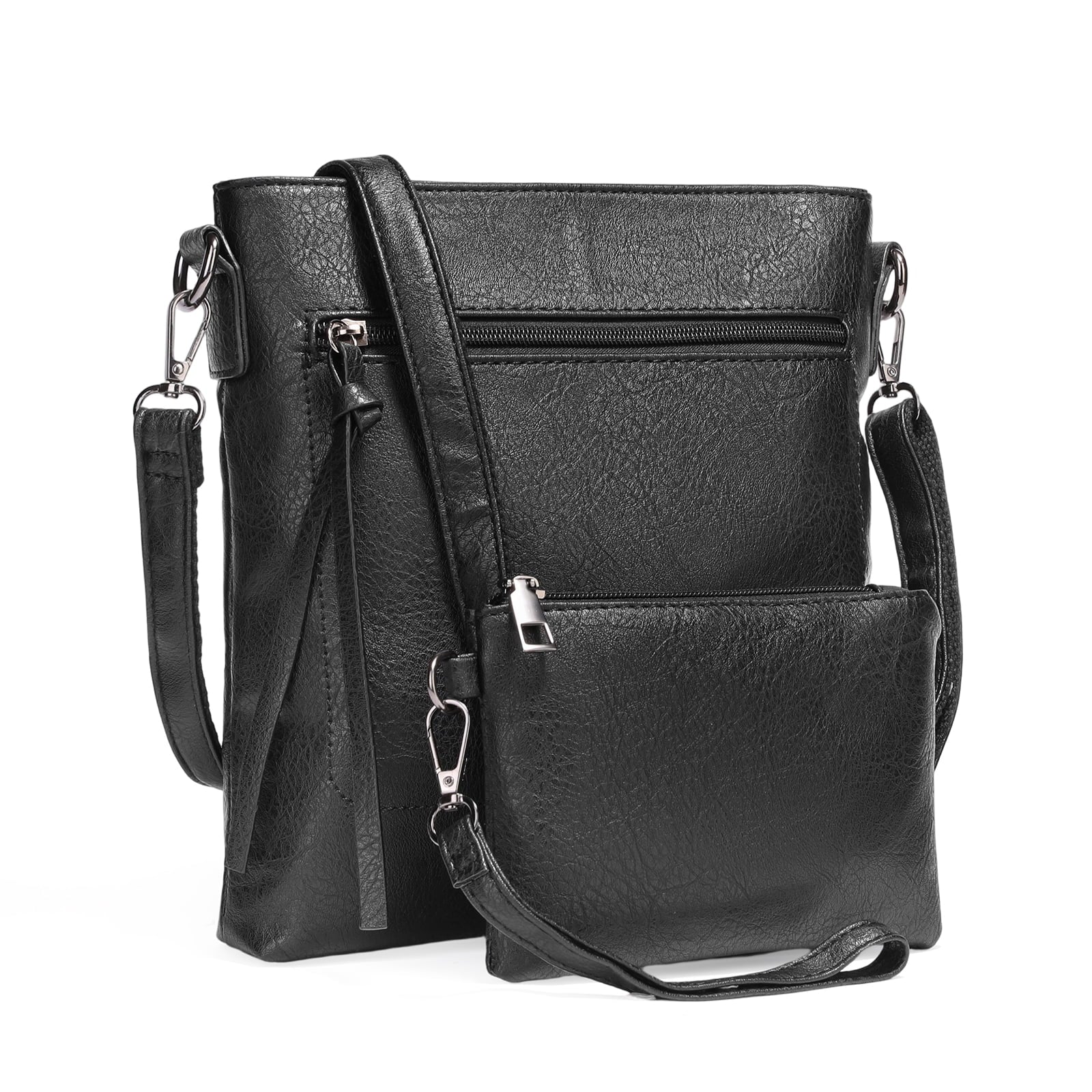 Real Leather Purse for Women Crossbody Bag Travel Shoulder Handbag Vintage Tassel Zipper