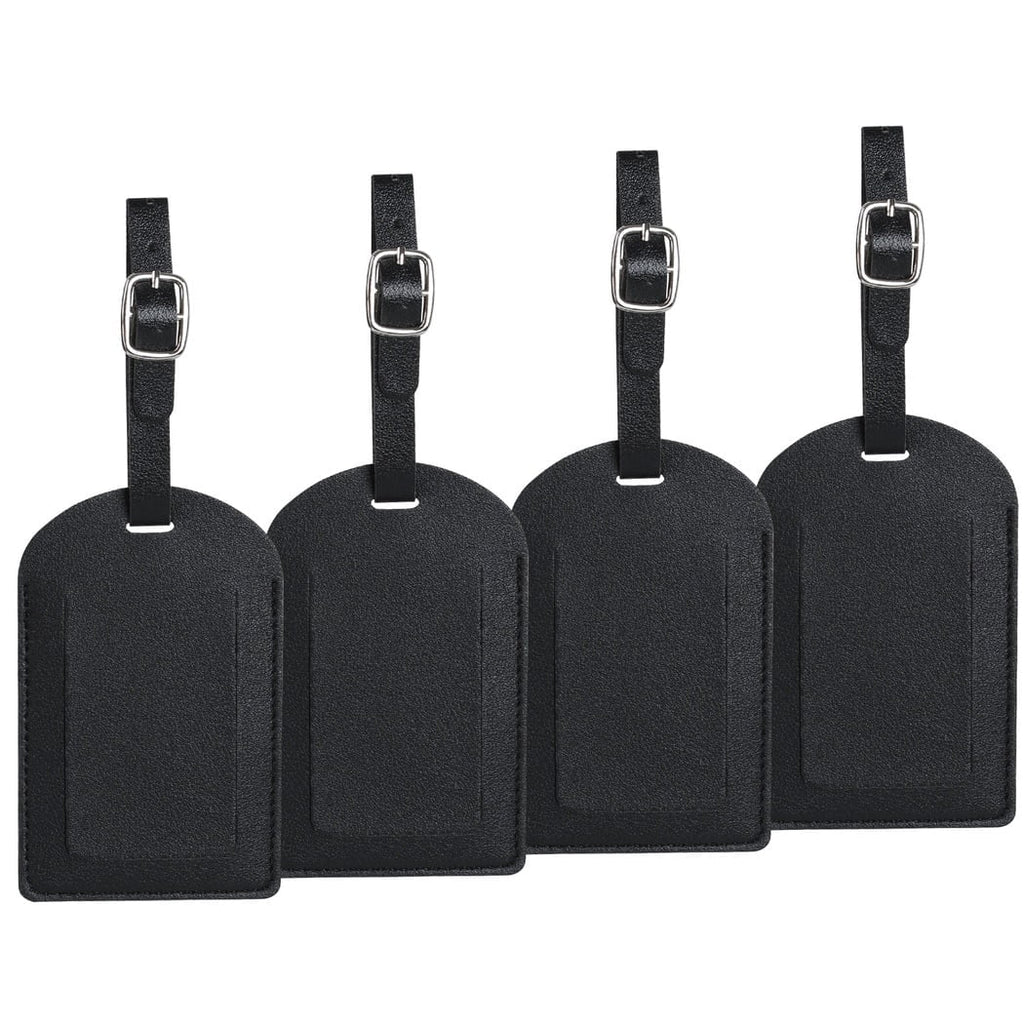 4 Pieces PU Leather Luggage Bag Case Tags,Bag Suitcase Labels Leather Luggage Tags for Suitcases,Pu Leather Name ID Labels Privacy Luggage Labels for Travel Bag Suitcase.