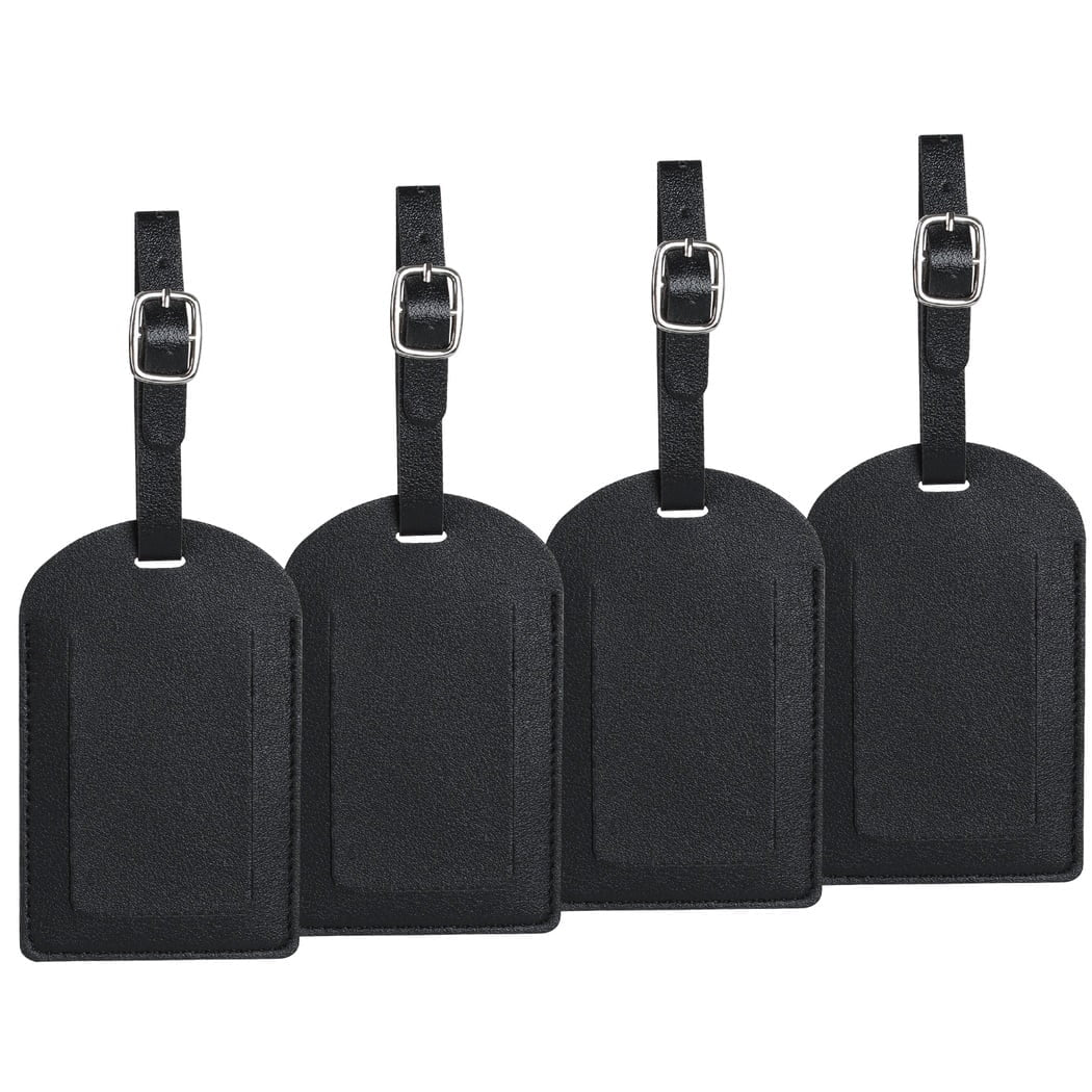4 Pieces PU Leather Luggage Bag Case Tags,Bag Suitcase Labels Leather Luggage Tags for Suitcases,Pu Leather Name ID Labels Privacy Luggage Labels for Travel Bag Suitcase.
