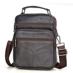 Men'S Natural Leather Handbag for Tablet Male Genuine Leather Shoulder Bag Small Men Travel Messenger Crossbody Bags Tote