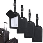 4 Pieces PU Leather Luggage Bag Case Tags,Bag Suitcase Labels Leather Luggage Tags for Suitcases,Pu Leather Name ID Labels Privacy Luggage Labels for Travel Bag Suitcase.