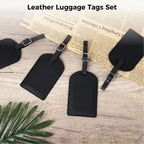 4 Pieces PU Leather Luggage Bag Case Tags,Bag Suitcase Labels Leather Luggage Tags for Suitcases,Pu Leather Name ID Labels Privacy Luggage Labels for Travel Bag Suitcase.